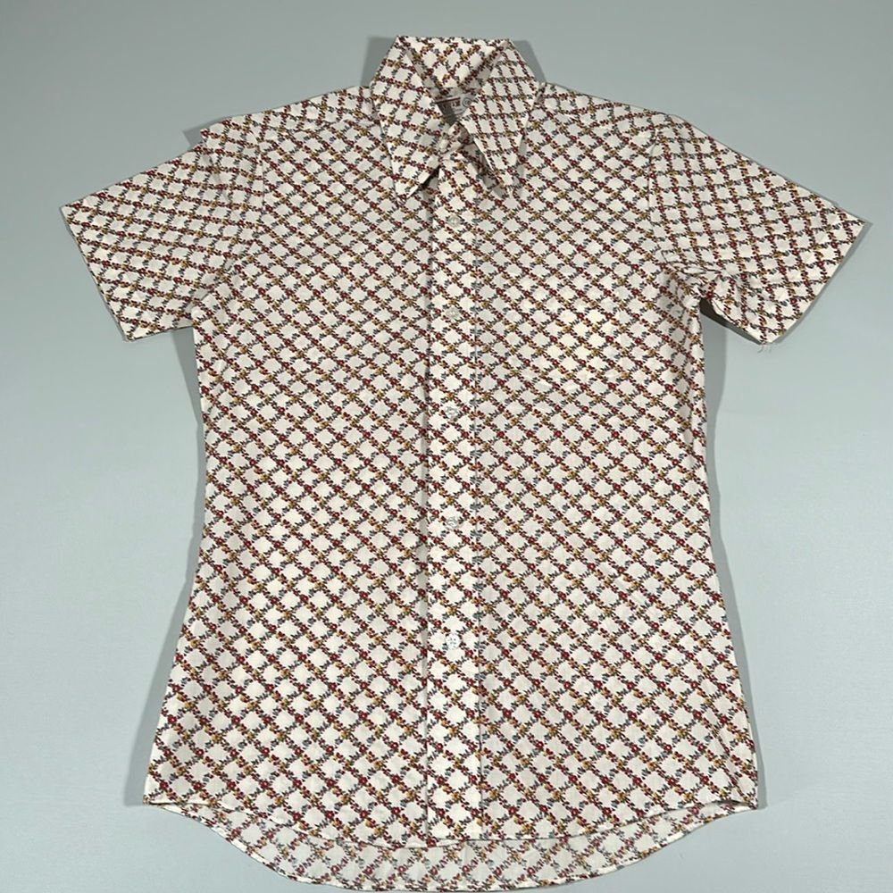 Vintage Montgomery Ward Shirt Womens 16 Short Sleeve Button Down Floral No Iron